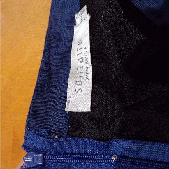 Blue skirt with gold lace, fully lined - Picture 6 of 6